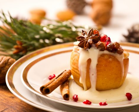 Bratapfel mit Vanillesauce