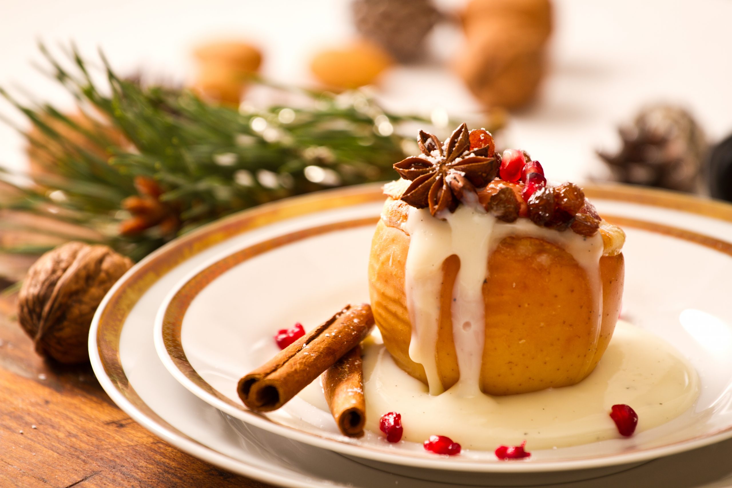 Bratapfel mit Vanillesauce